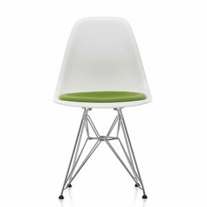 Vitra DSR Plastic Side Chair With Upholstered Seat