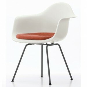 Vitra DAX Plastic Armchair With Upholstered Seat